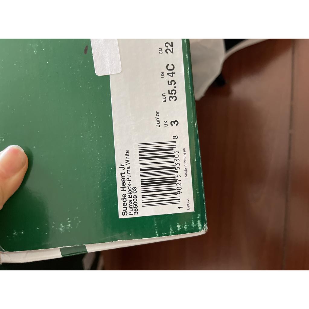 Puma Suede Heart Balance Lightweight Low-Top Kids Skate Shoes Kids Sneakers Black White 365009-03