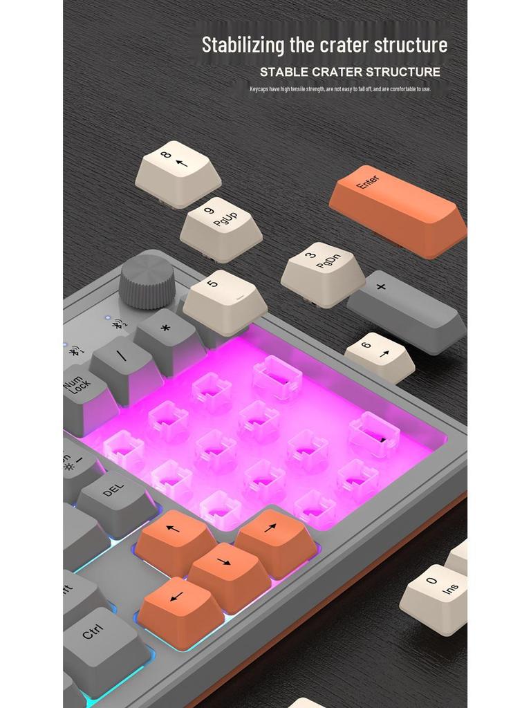 Viper K98 Dual-Mode Wireless Bluetooth Mechanical Keyboard: Stylish Color-Block Design with Office and Gaming Luminous Features