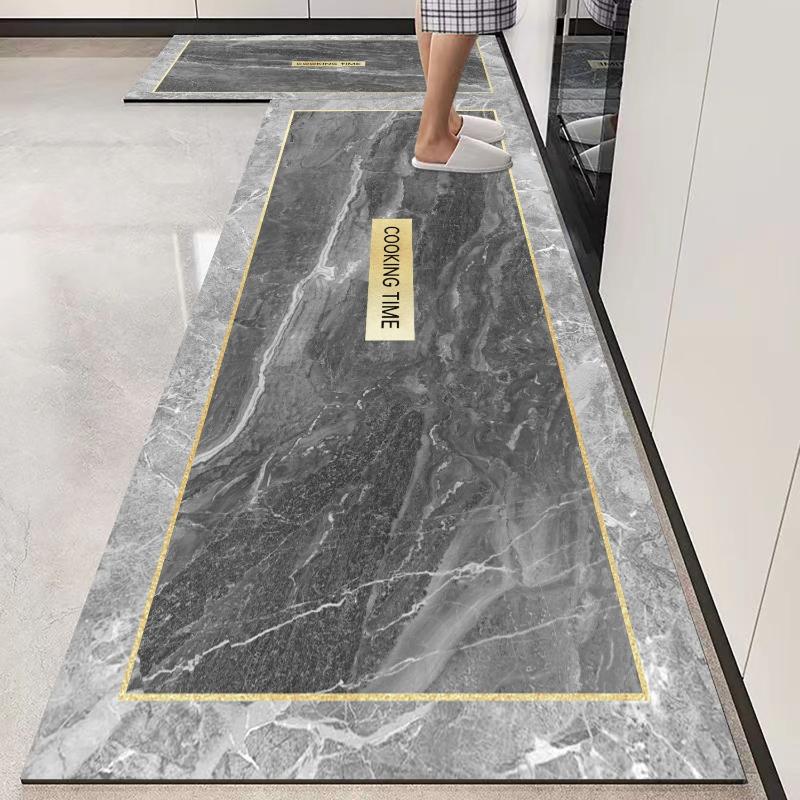 American Retro Kitchen Floor Mat Diatomaceous Mud Absorbent Wipe Bathroom Non-Slip Waterproof Carpet Home Decoration
