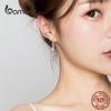 Bamoer Waterdrop Round Geometric Chain Dangle Earrings For Stylish Jewelry Women Sterling  Color Female Stylish Orecchini Sce638Geometric Chain