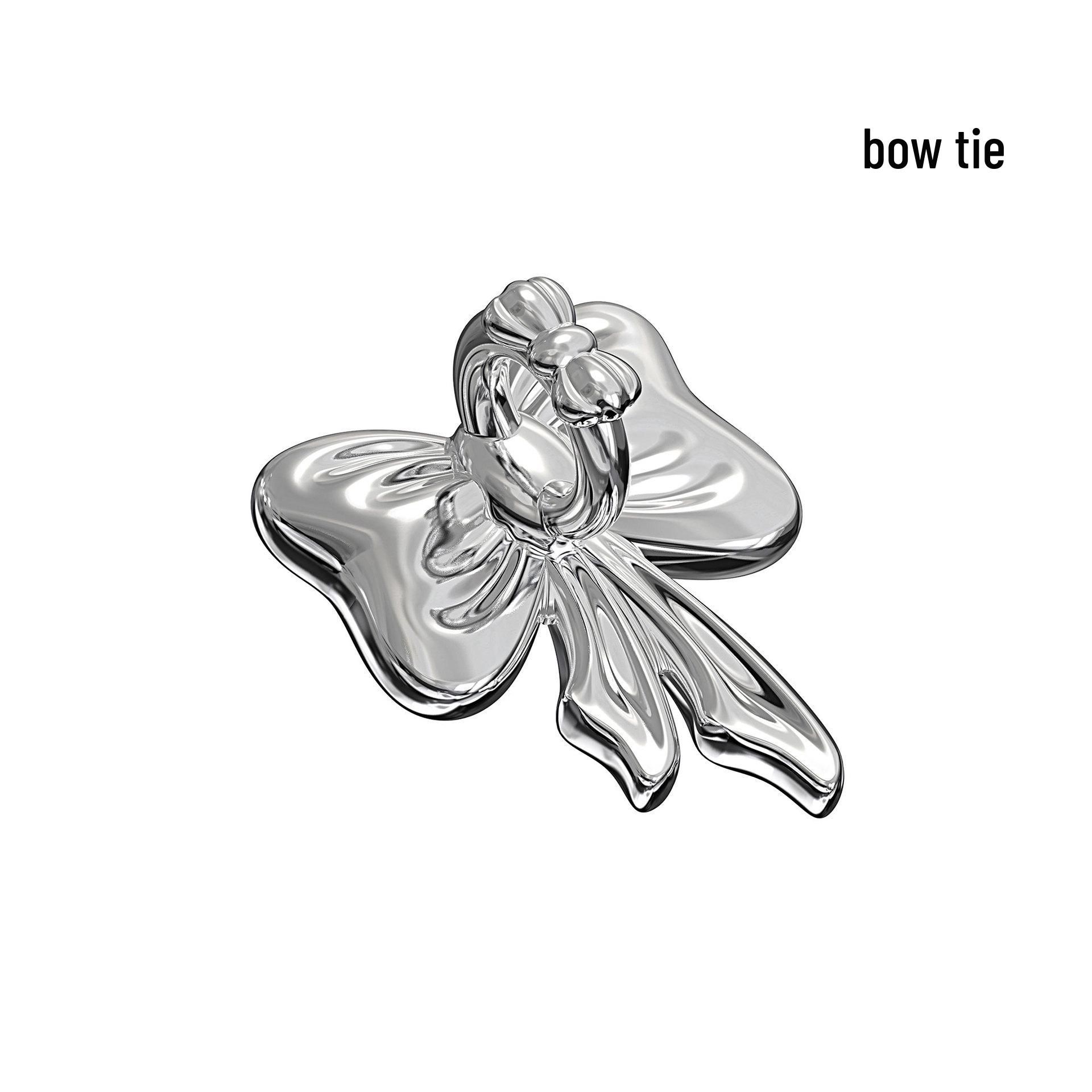 

Exquisite Heart Rose Bowknot Metal Phone Case Jewelry with Adhesive Attachment