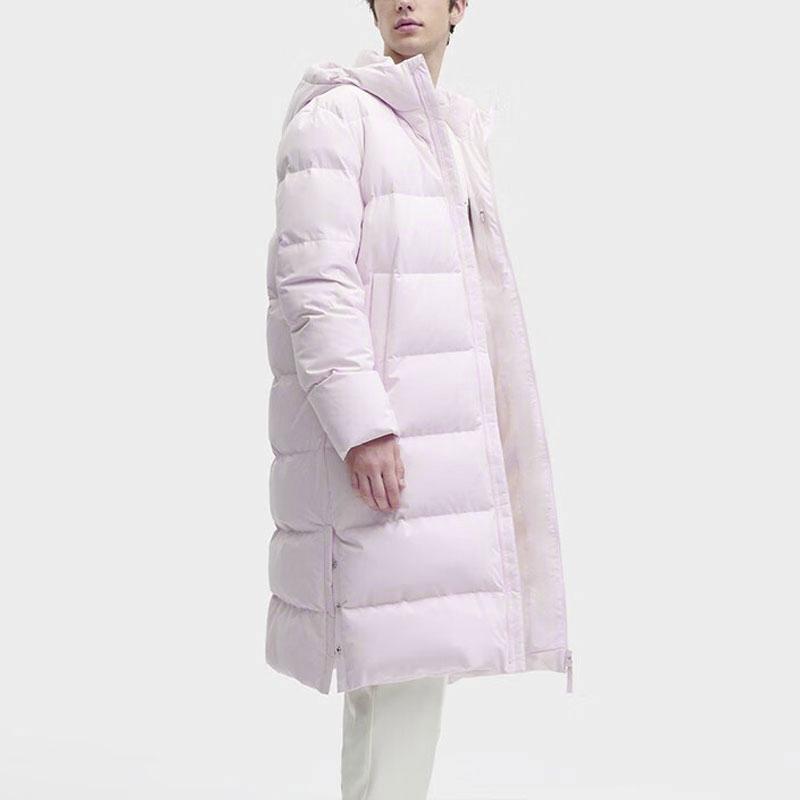 FILA Letter Print Hooded Long Pants Down Jacket Unisex Outerwear Light-Dusty-Pink F51U349902F-PK