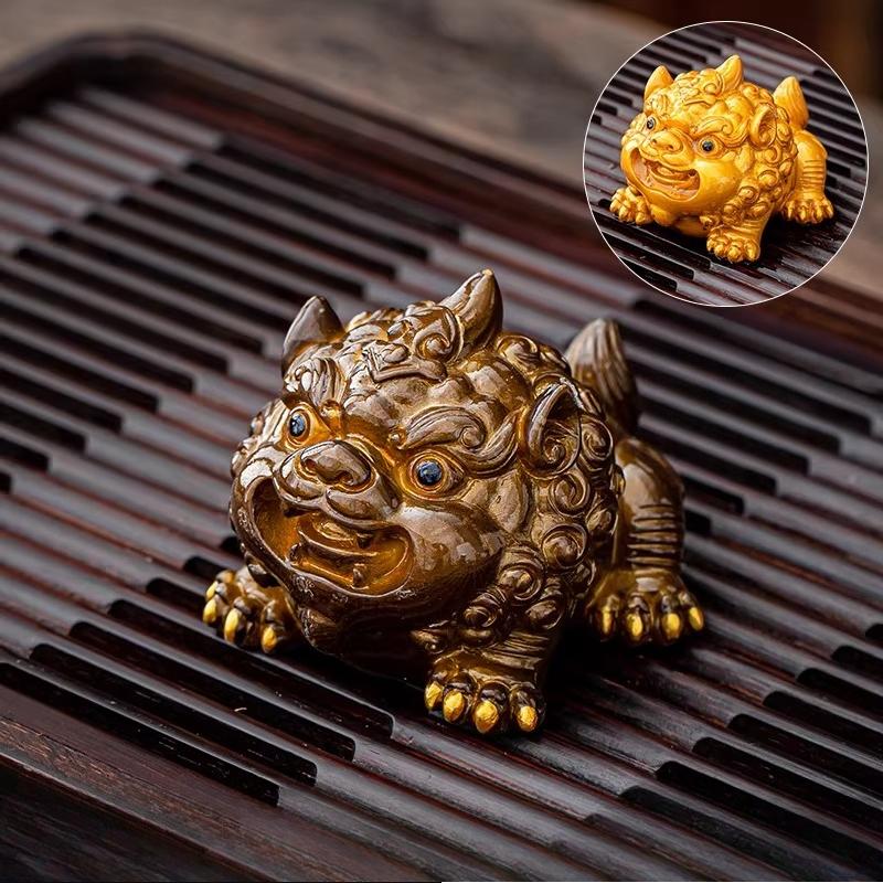 Color Changing Tea Pet Fortune Pi Xiu Tea Playing Desktop Trinket Chinese Animal Decorations Ornament Tea Ceremony Accessories