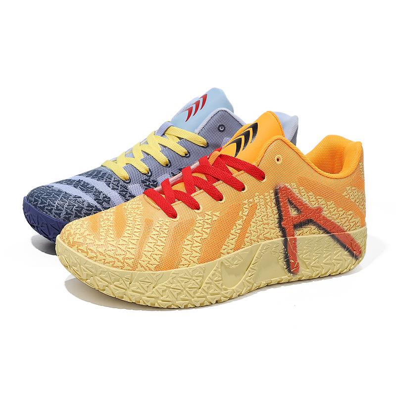 Men's and women's basketball shoes low-top mesh cloth surface colorful fashion non-slip star training shoes sports shoes men's shoes