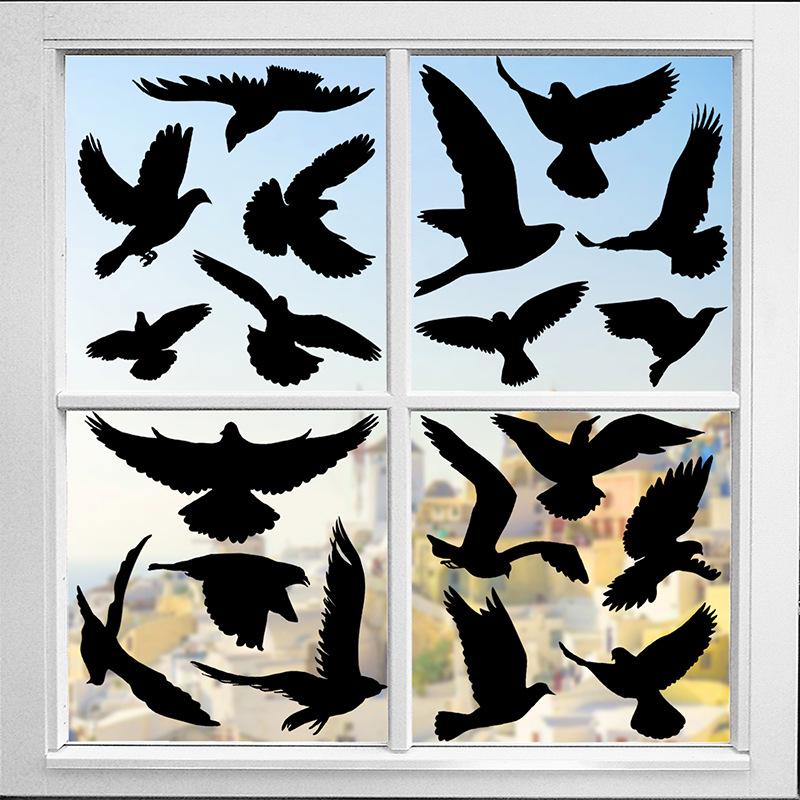 Schwarzer Kolibri Anti-Kollisions-Fensteraufkleber für Türen und Glas