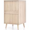 Solid Wood Legs Large Capacity Drawer Cabinet Bedroom Nightstand Sideboard with 3 Drawers