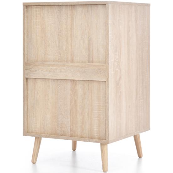 Solid Wood Legs Large Capacity Drawer Cabinet Bedroom Nightstand Sideboard with 3 Drawers