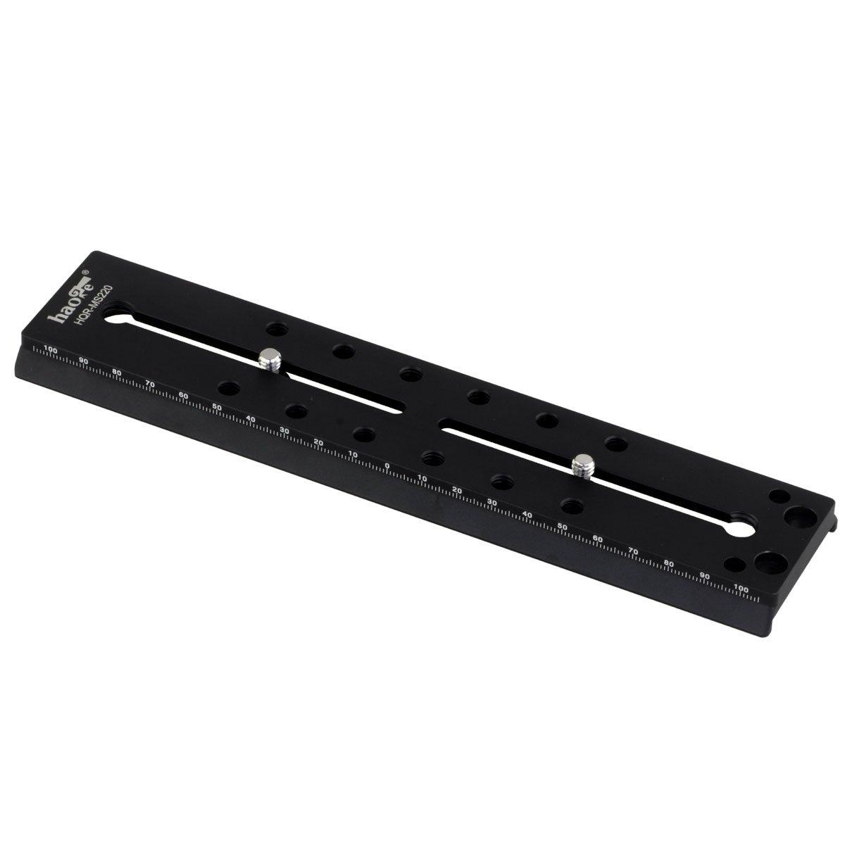 

Haoge 220mm Rapid Connect Long Sliding Quick Release Plate for Manfrotto and Tripod Fluid Video Heads MVH500AH, MVH500A, MVH502AH, MVH502A, 501HDV, чорний
