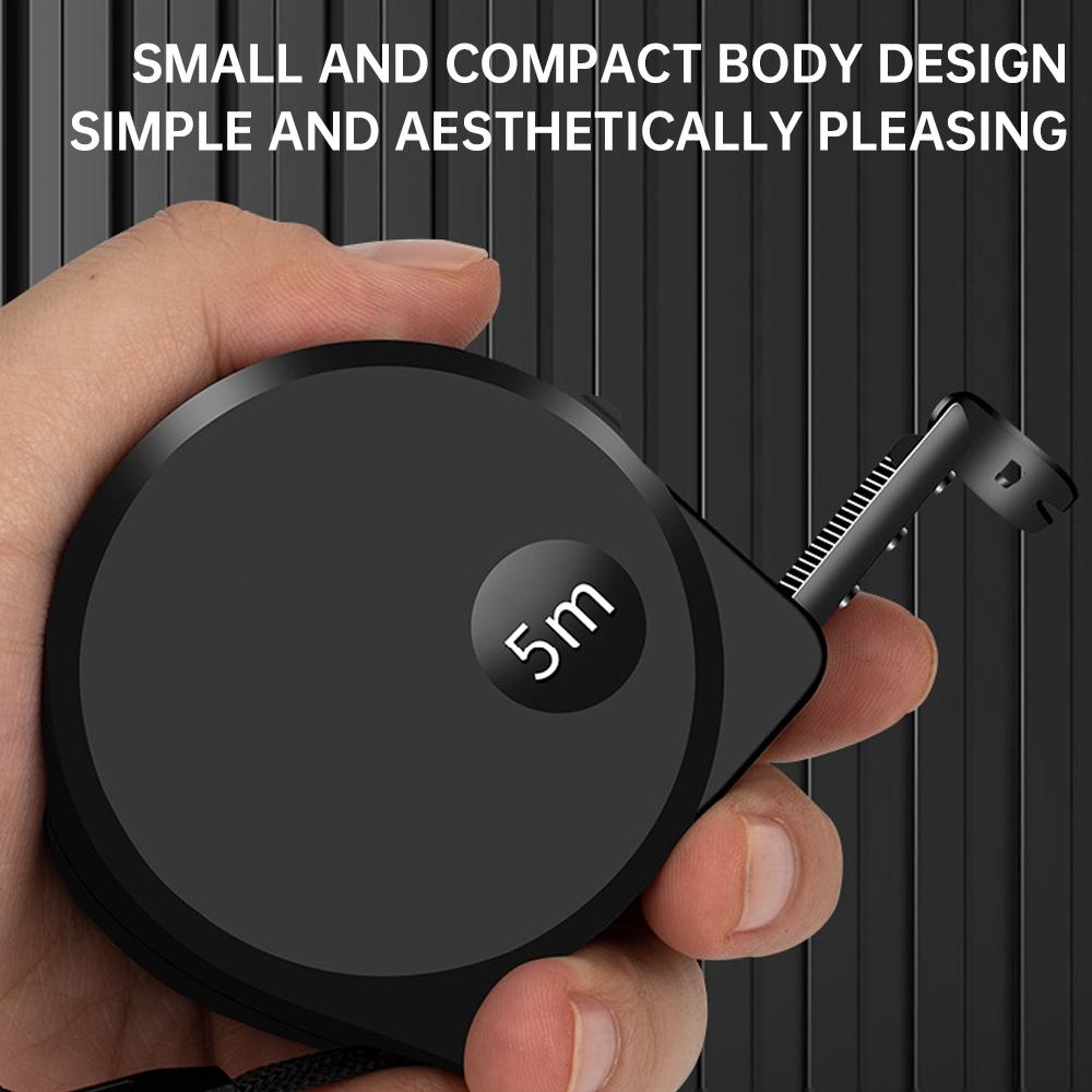3/5M Measuring Tape Black Carbon Steel Retractable Ruler Multifunctional Household Woodworking Portable Measuring Tool Ruler