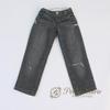[Petite Marie] 13 DDS Compatible Okayama Processing Distressed 810th Length Wide Jeans Black KOJIMA Processing Jeans Distressed Processing Low Rise