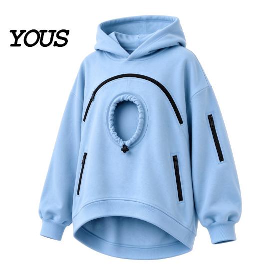 Hands Free Pet Carrier Cat Dog Hoodies for Men Women, Puppy Kitten Carrying Sweatshirt with Hoodie Zippers, Large Pocket Pullover Top, Unisex Kangaroo