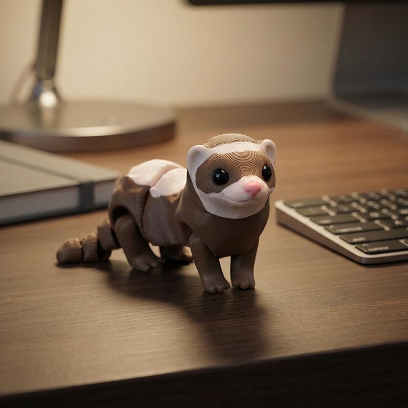 3D Printed Movable Joint Ferret Hermit Crab Flexi Crab Bearded Dragon Animal Figurine Fidget Toy Home Desk Decoration Gift