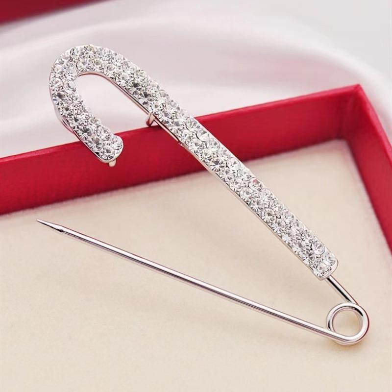 Cute Rhinestone Pins for Pants Waist Adjustment Women Cardigan Scarf Shawl Safety Brooches Korean Luxury Jewelry Scarf Buckle