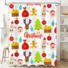 Tu Festive Christmas Shower Curtain Waterproof Holiday Decor Reindeer Snowflakes Pattern Bathroom Backdrop Festive Home Xmas G