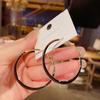 New Arrival Simple Fashion Black White Enamel Cicle Big Hoop Earrings For Women Statement Jewelry Pendientes