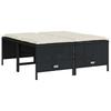 Garden Stool with Cushions 4 pcs Black Poly Rattan