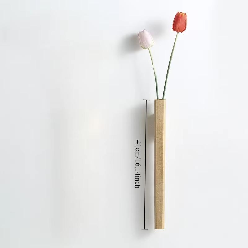 

Bohemian Style Solid Wood Flower Wall Hanging Vase Home Wall Decoration Porch Living Room