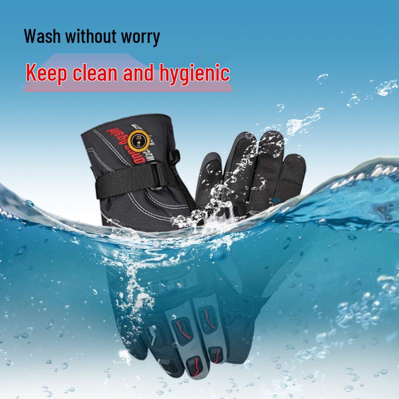 Waterproof Heated Touchscreen Gloves for Motorcycle and Cycling – Windproof Winter Warmth for Men & Women