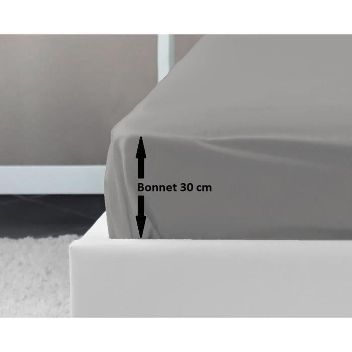 LOVELY HOME Fitted Sheet 100% Cotton 180x200x30 Cm Light Gray