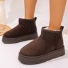 Women's Wide Width Round Toe Snow Boots, Plush Lined Platform Winter Booties, European Style Wholesale Boots for Women