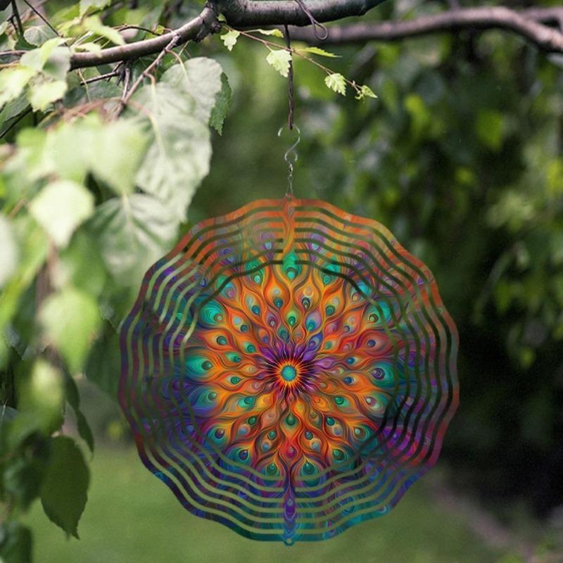 10-palcový závesný veterný spinner s háčikom otočným o 360 stupňov na dekoráciu balkóna a záhrady Jarná Letná Vonkajšia Dekorácia Kovové Zvonkohry na Dekoráciu Domu