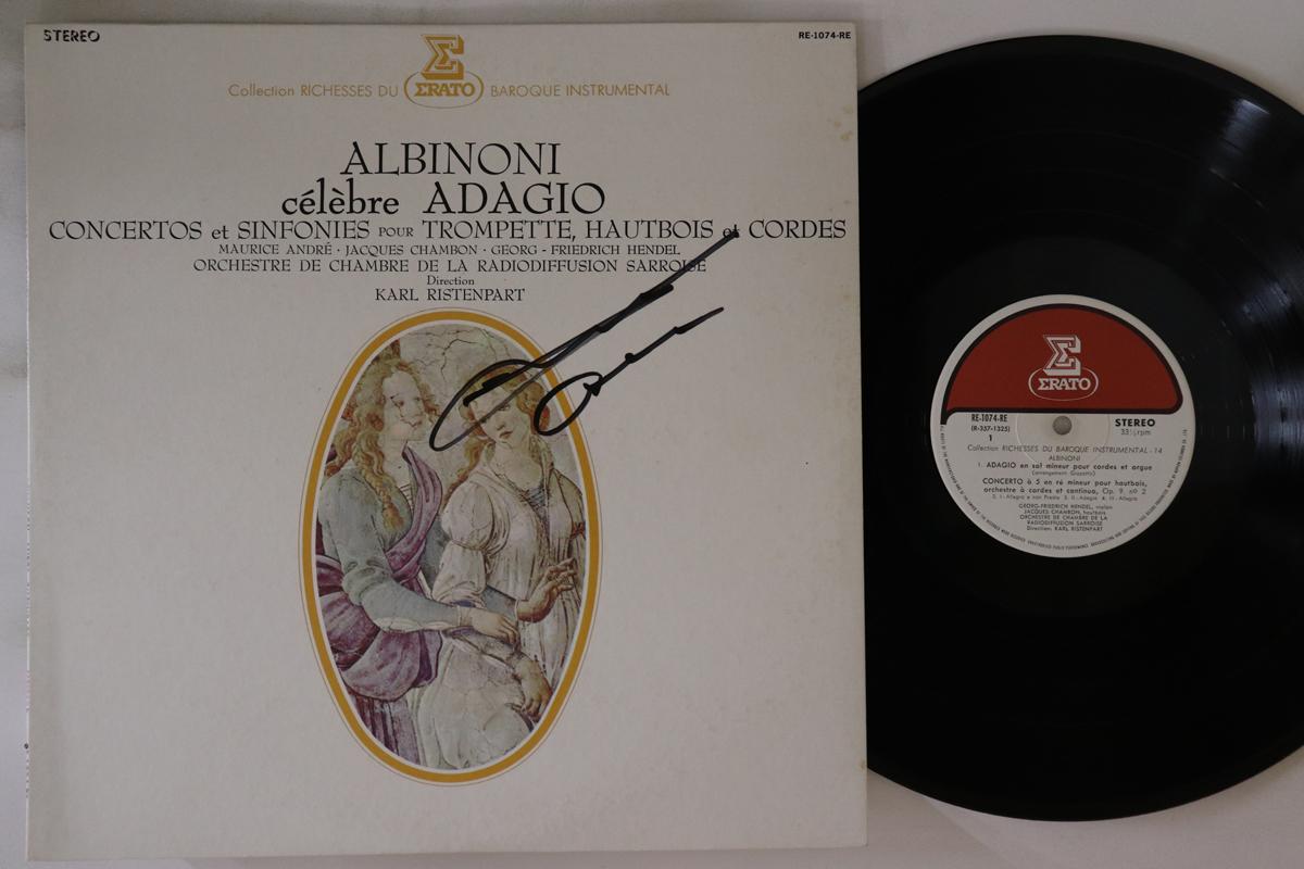 

LP Record ALBINONI KARL RISTENPART JACQUES Celebre Adagio Concertos Et Sinfoni RE1074RE ERATO 1973 Japan Classical Used