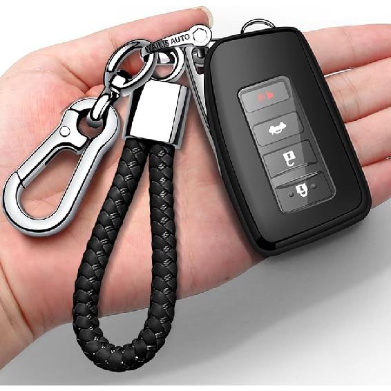 Autophone Compatible With Lexus Key Fob Cover With Keychain Soft TPU 360 Degree Protection Key Shell Case For 2013-2017 RX ES GS LS NX RS GX LX RC LC