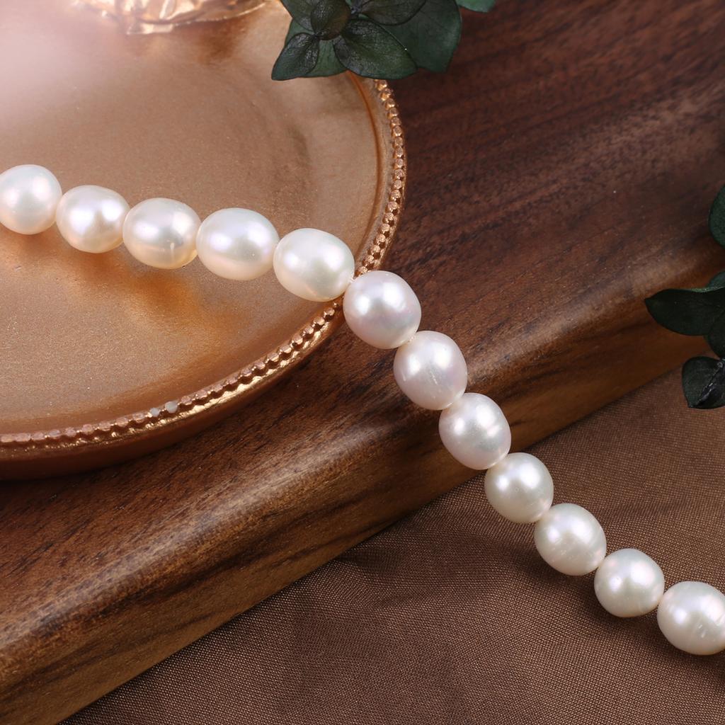 1String, Fashion Women's Natural Freshwater Pearls, 7-8 Mm, White Round Pearl Beads for DIY Necklaces, Bracelets Accessories, Jewelry Making 36cm