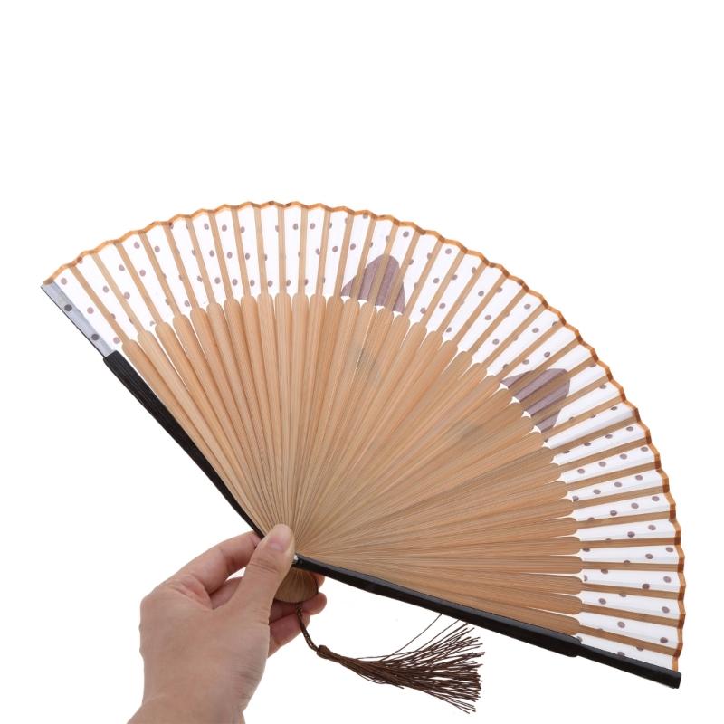 Cartoon Cat Hand Fan Chinese Japanese Folding Fan Silk Handheld Fan for Wedding Dancing Party Church Gifts Decoration