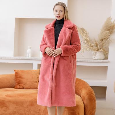Elegante cappotto lungo invernale in pelliccia sintetica da donna Cappotti in pelliccia di peluche Cappotto in pelliccia calda spessa e sciolta