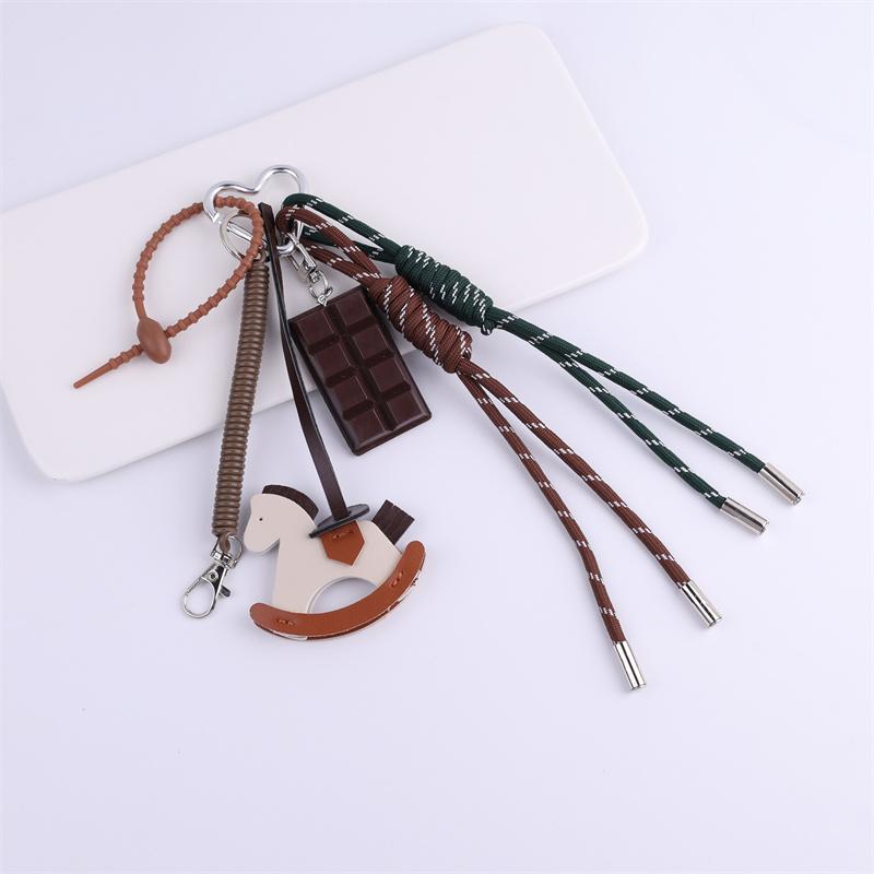 1 Piece Chocolate Braided Rope Bag Decoration High-grade Keychain Trojan Horse Pendant For Phone Bag Accessories
