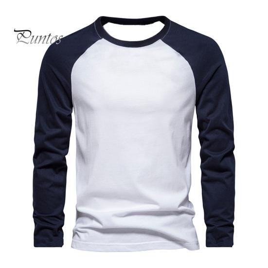 

Осень-зима мужской топ-топ облегающий лоскутный свитер с круглым вырезом, эластичный, с длинными рукавами, средней длины, для фитнеса, повседневная одежда, рубашка L