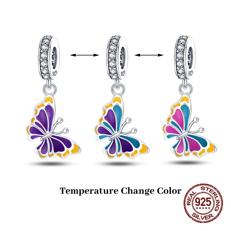 Fit 3Mm Original Bracelets Fashion Copper Chameleon Ladybird Change Color Charms Beads Fine Diy Jewelry Gifts