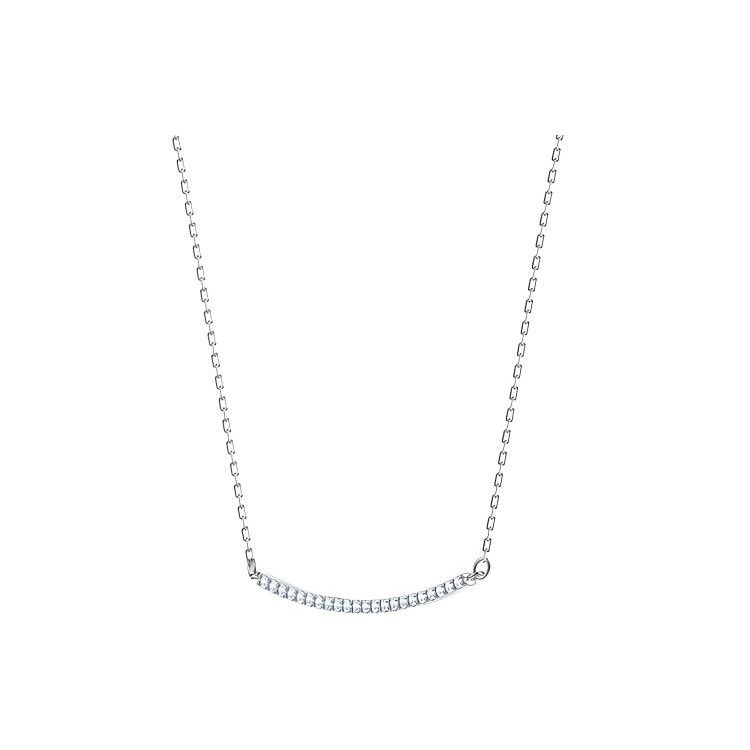 Swarovski Only Series Rhodium Plated Smile Necklace Women necklaces White-Gold 5470555 Box (Random Color)