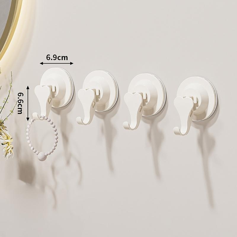 4Pcs Heavy Duty Vacuum Shower Hook Wall Hangers Strong Suction Cup Hook Reusable Bathroom Vacuum Suction Hook