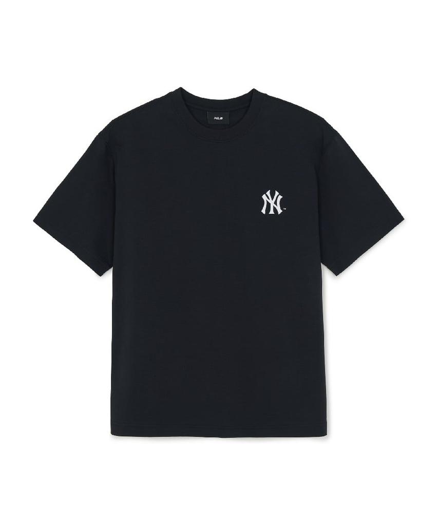 Emelbi Vintage Sportive Cursive Graphic Short Sleeve T-Shirt Ny (Black)