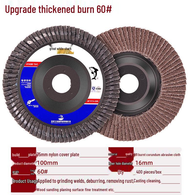 

100 Flap Disc Grinder for Polishing & Buffing Stainless Steel Sanding Cloth Metal Grinding Wheel