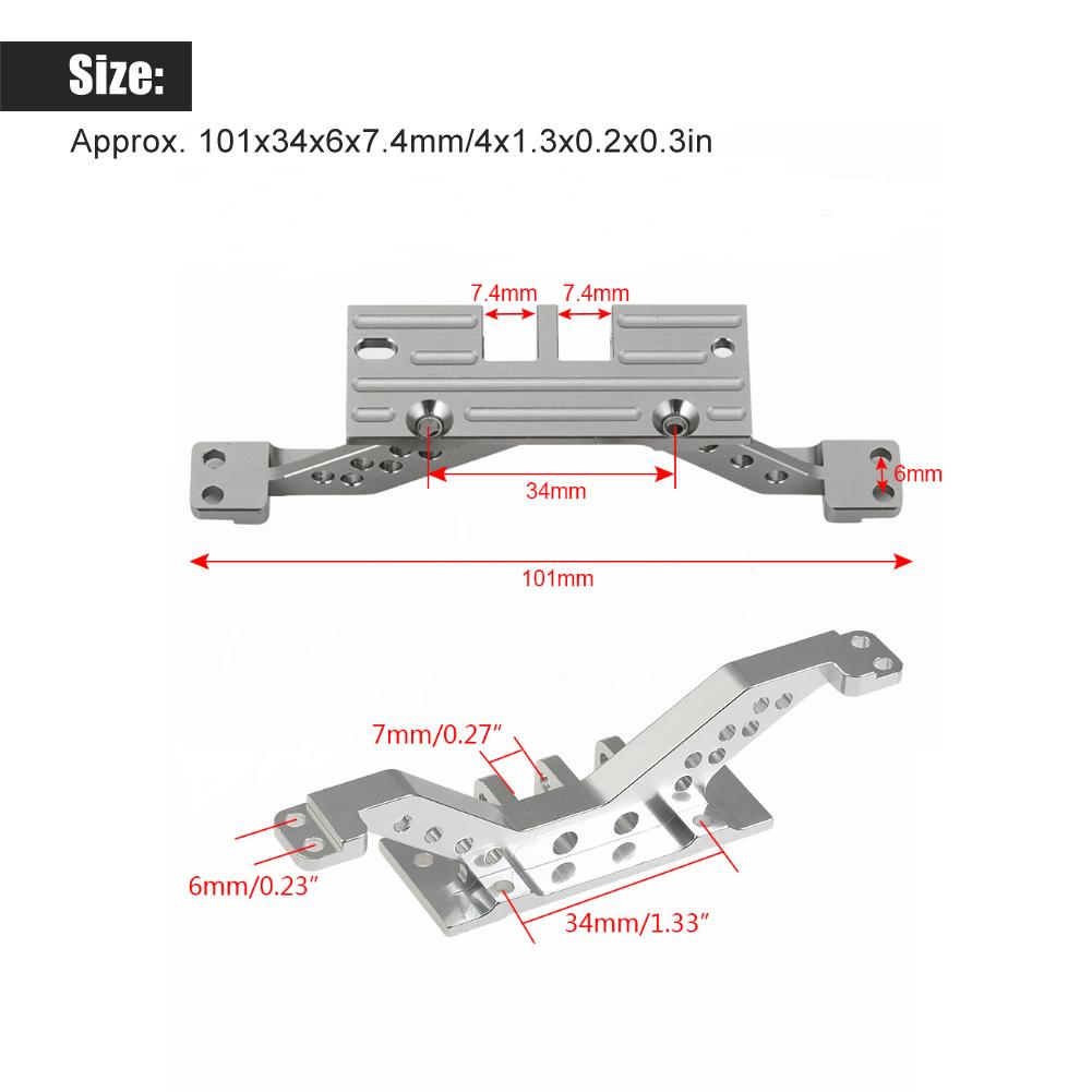 Aluminium Alloy RC Car Front Axle Reinforcement Link Rod Mount Set for Axial SCX10 PartsSilver