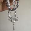 Punk Spider Pendant Multi-Layered Pearl Choker Necklace For Women Personalized Exaggerated Collar Chain Neck Jewelry Accessories