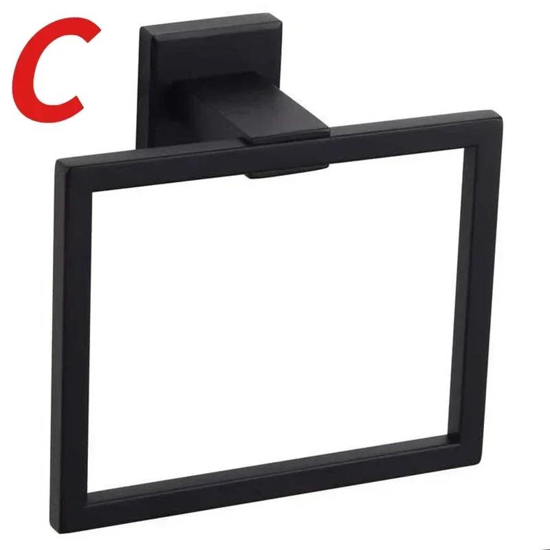 Matte Black Suction Cup Towel Ring Stainless Steel Hand and Face Washcloth Holder Dish Towel Hanger for Shower and Bathroom Wall