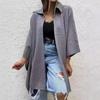 Women Cape Jacket Cardigan Fall Spring Coat Dolman Sleeve Turn Down Collar Loose Open Stitch Irregular Hem Solid Color Dating Commuting Poncho
