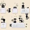 Black Little Mouse Star Wall Sticker Switch Sticker Children'S Room Preschool Education Decorative Wall Sticker, Large Quantity Can Be Negotiated