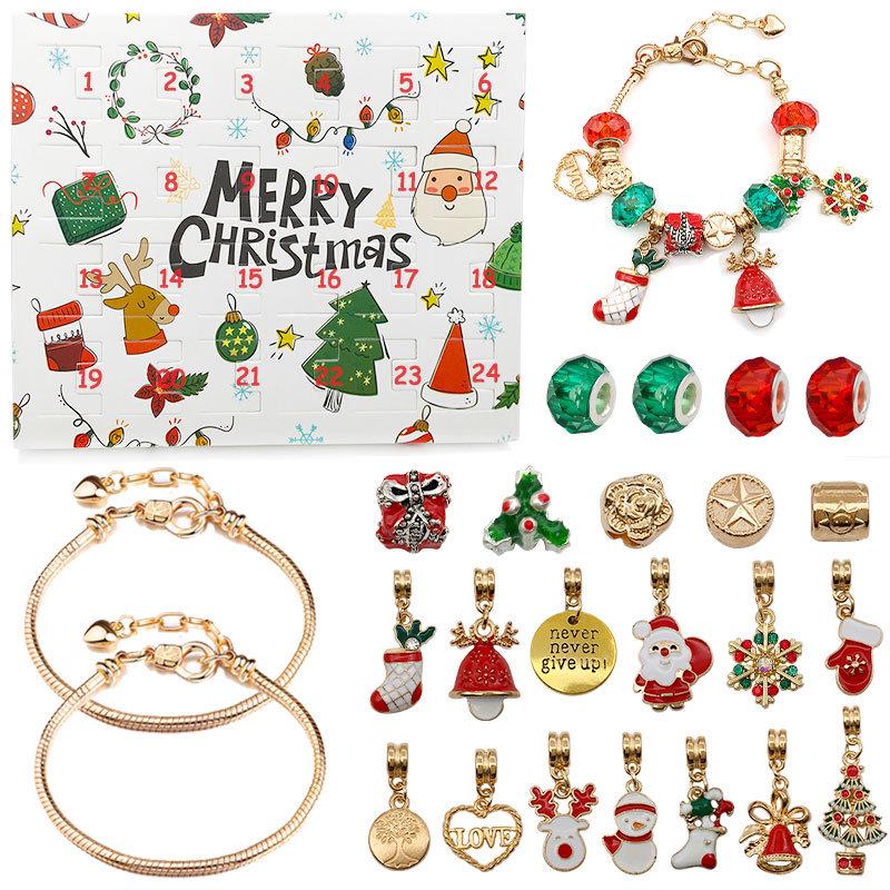 Hot Selling 24-Day Advent Calendar DIY Jewelry Surprise Box for Christmas Gifts