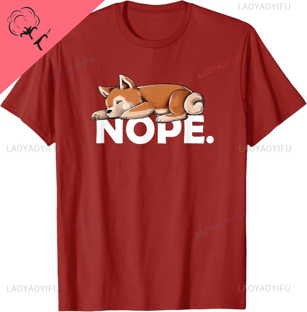 Doge Meme Lover NOPE Shiba Inu TShirt Breathable and Comfortable Casual Custom Printed Graphic T Shirts Camiseta Hombre