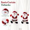 Christmas Curtain Tiebacks and Clips with Bear Snowman and Tree Designs for Holiday Window Decor