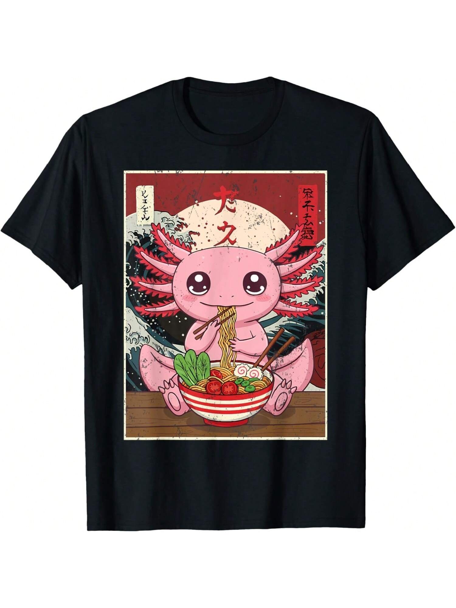 Axolotl Raunisex Japanese Funny Graphic Tees Kawaii Anime Gifts T-Shirt S разноцветный