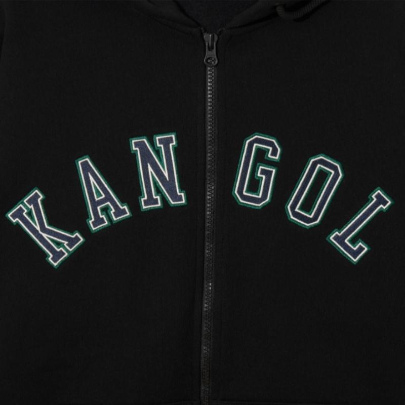 Kangol Letter Semi Overfit Zip Up Black 5141