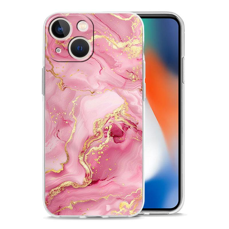 Capa de Celular Para iPhone 17 Capas iPhone Air 16 15 12 13 14 Pro Max 7 8 Plus 16Pro iPhone11 Capa Macia Mármore Aquarelado