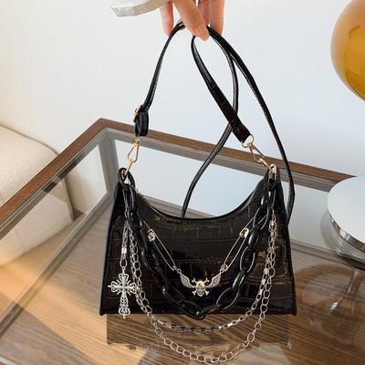 Crossbody Bag Women Bag Subculture Dark Punk Style Underarm Cross One-shoulder Y2k Hot Girl Y2K Chain Messenger Bag Female Soft Girl Bag
