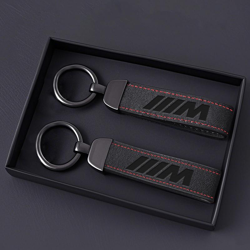 New Sude Leather Car Key Chain Keyring Lanyard Gift Keychain For BMW M E46 E36 E34 F10 E90 F30 E60 F30 E53 E30 E92 E87 Sticker djsc34